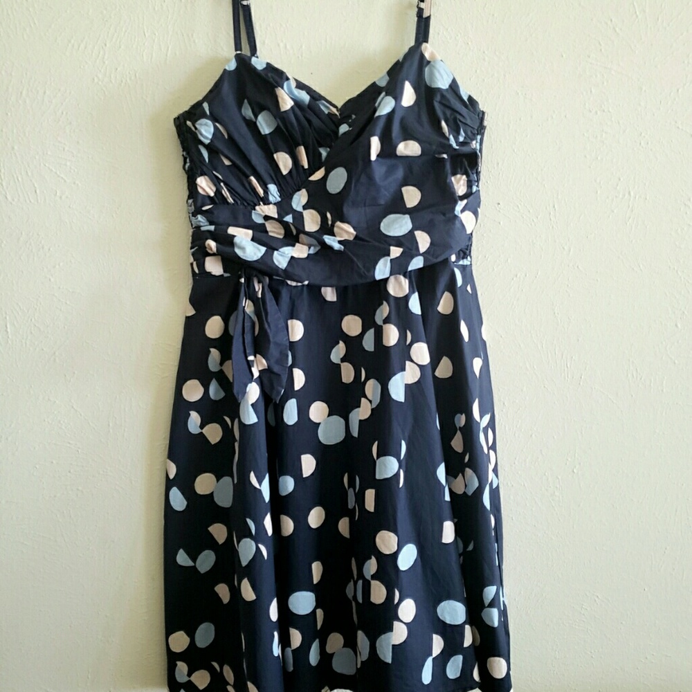 H&M blue polka dot dress